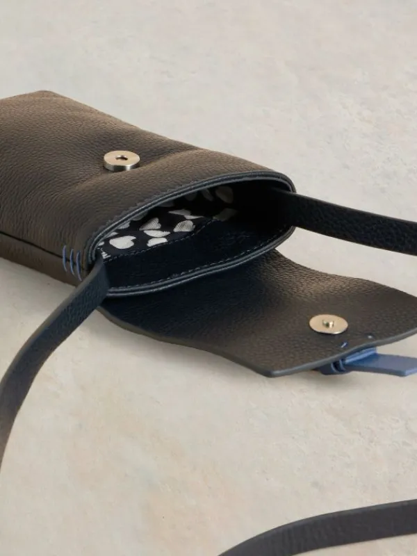 Clara Buckle Leather Phone Bag in FRENCH NAVY<White Stuff Sale