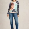 CLARA CREW NECK TSHIRT in BLUE PRINT<White Stuff Hot