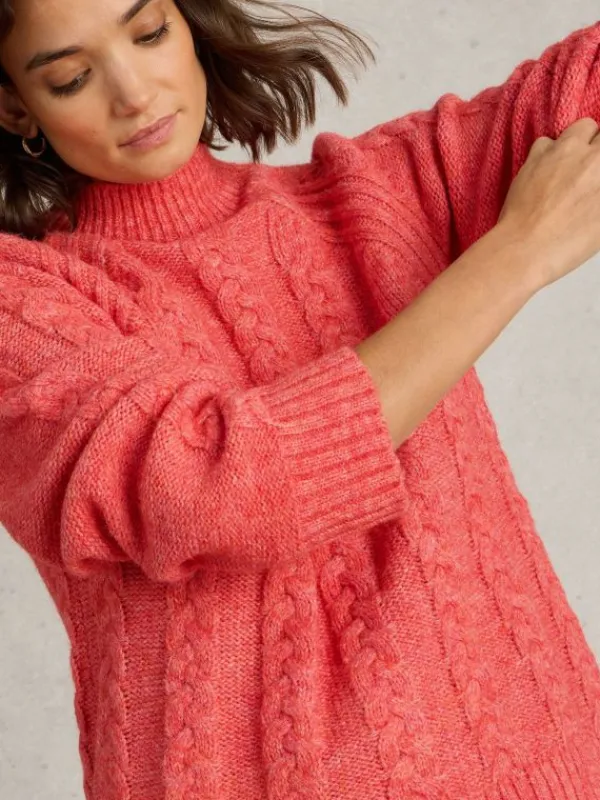 CLEO JUMPER in MID CORAL<White Stuff New