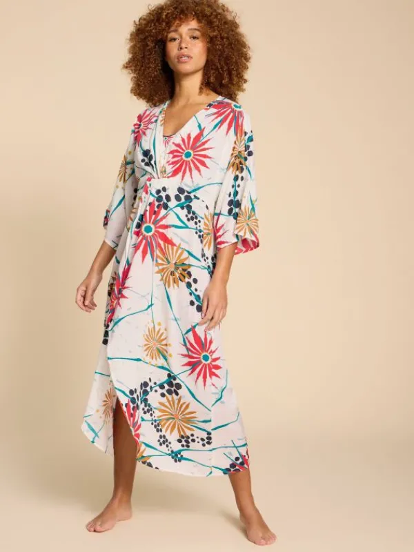 Cleo Relaxed Kimono in IVORY MULTI<White Stuff Clearance