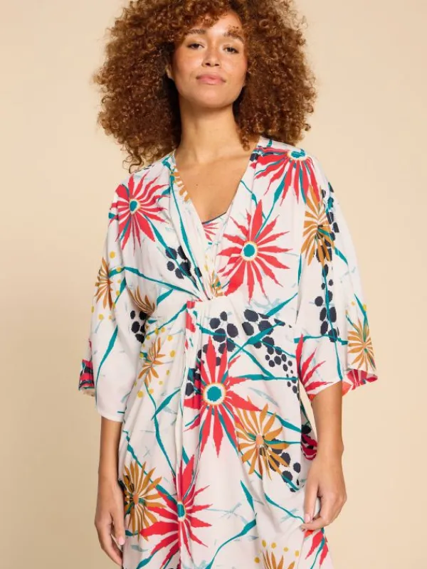 Cleo Relaxed Kimono in IVORY MULTI<White Stuff Clearance