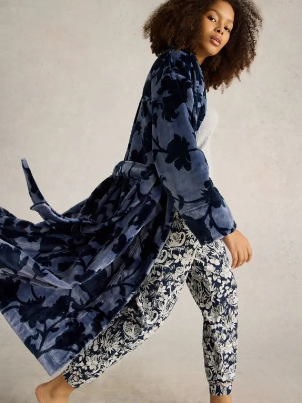 Clover Cosy Dressing Gown in BLUE PRINT<White Stuff Fashion