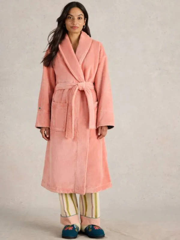 Clover Cosy Dressing Gown in MID PINK<White Stuff Discount
