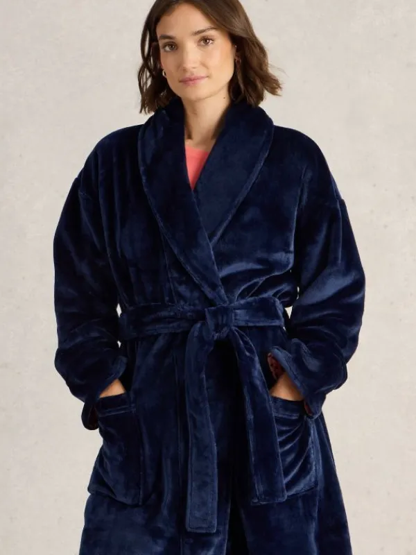 Clover Cosy Dressing Gown in DARK NAVY<White Stuff Discount