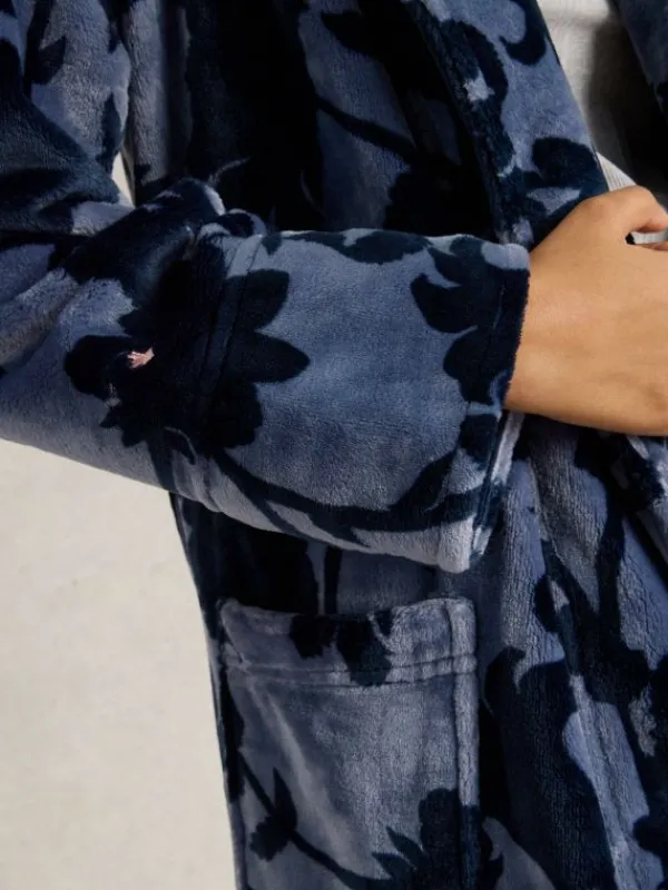 Clover Cosy Dressing Gown in BLUE PRINT<White Stuff Fashion