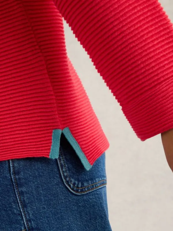 CREW NECK JANA JUMPER in BRIGHT PINK<White Stuff Sale