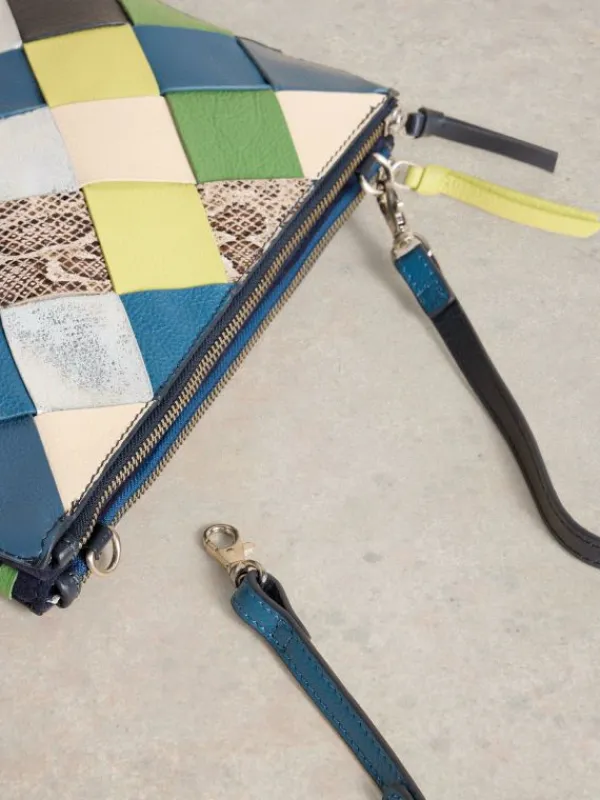 Crossbody Connie Double Pouch in BLUE MULTI<White Stuff Discount