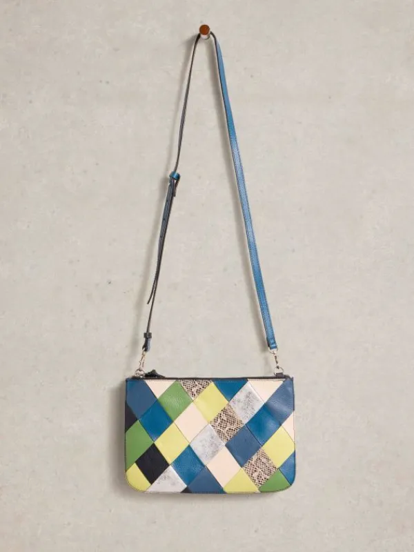 Crossbody Connie Double Pouch in BLUE MULTI<White Stuff Discount