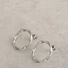 CYNTHIA ROUND EARRING in SILVER TONE METALLIC<White Stuff Sale
