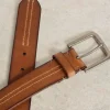 Double Stitch Leather Belt in MID TAN<White Stuff Best