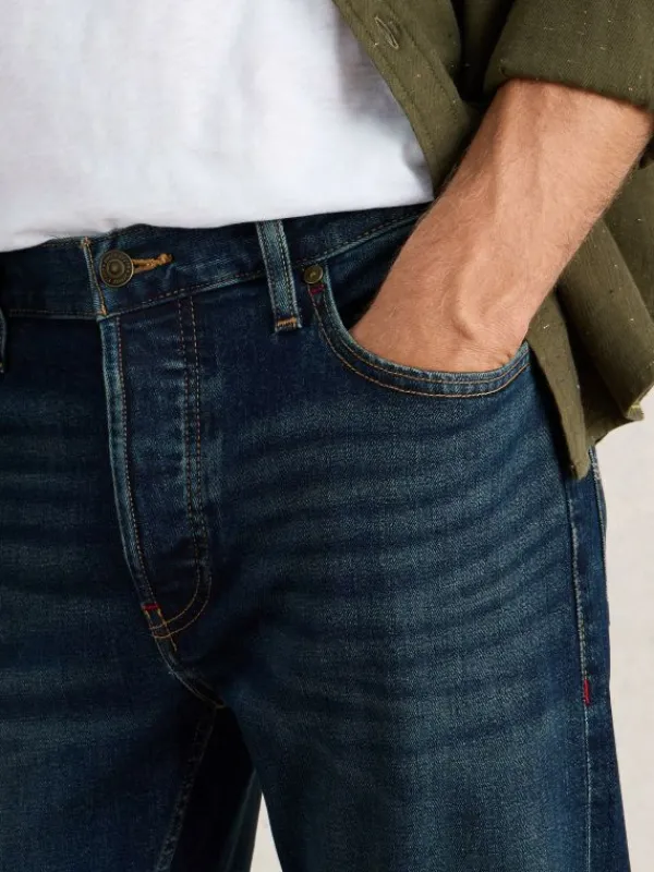 Eastwood Straight Jean Zip Fly in DARK BLUE<White Stuff Fashion