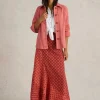Eden Denim Collared Jacket in MID RED<White Stuff Fashion