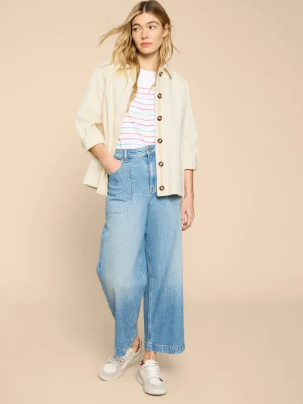 Eden Denim Relaxed Jacket in LIGHT NATURAL<White Stuff Best