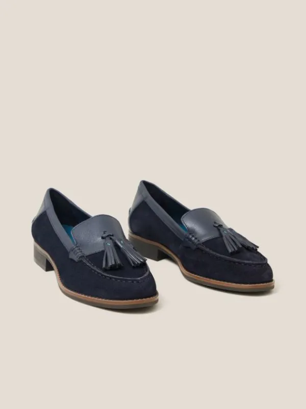 Elba Leather Loafer in DARK NAVY<White Stuff Hot