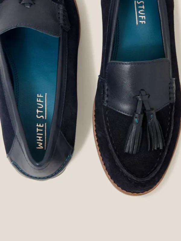 Elba Leather Loafer in DARK NAVY<White Stuff Hot