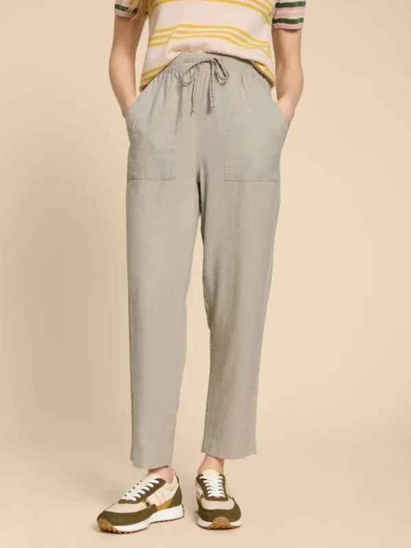 Elle Linen Blend Trouser in LIGHT NATURAL<White Stuff Clearance