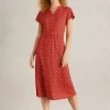 Ellie Linen Jersey Dress in RED MULTI<White Stuff Hot