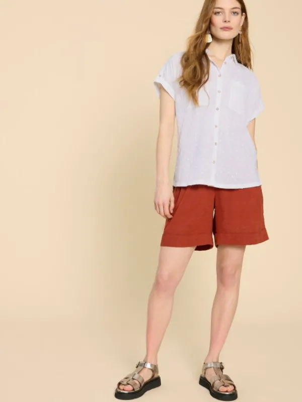 Ellie Organic Cotton Shirt in PALE IVORY<White Stuff Outlet