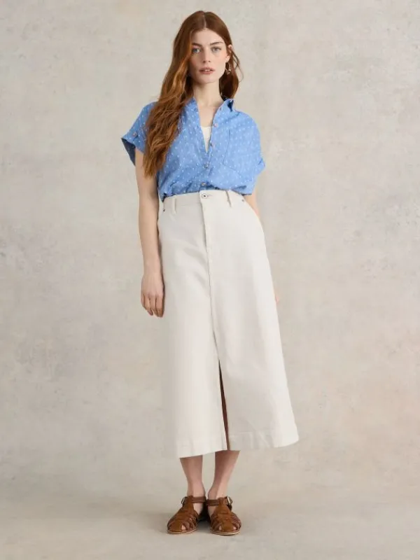 Ellie Organic Cotton Shirt in BLUE MULTI<White Stuff Discount