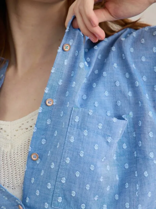 Ellie Organic Cotton Shirt in BLUE MULTI<White Stuff Discount