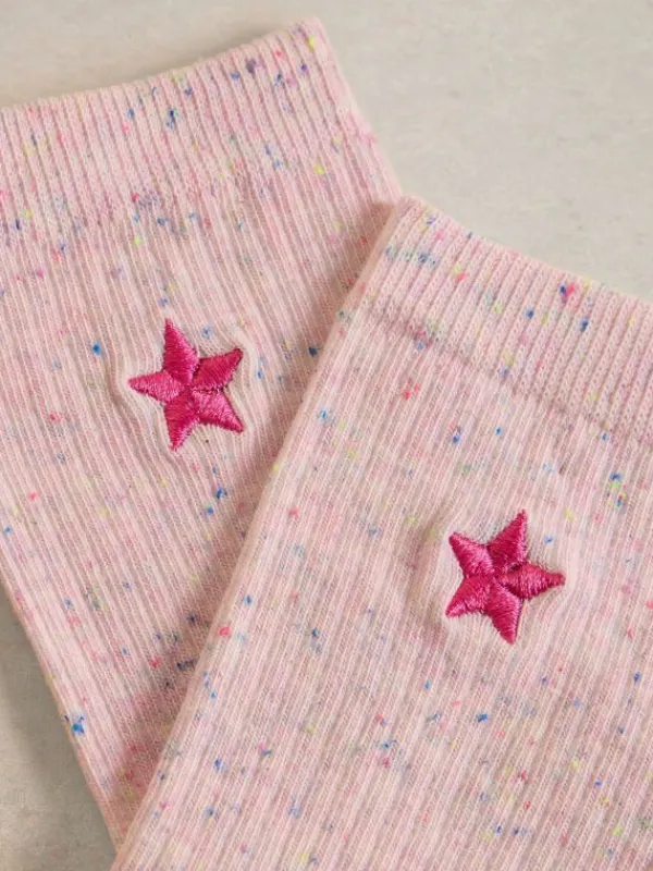 Embroidered Nep Ankle Sock in LIGHT PINK<White Stuff Hot
