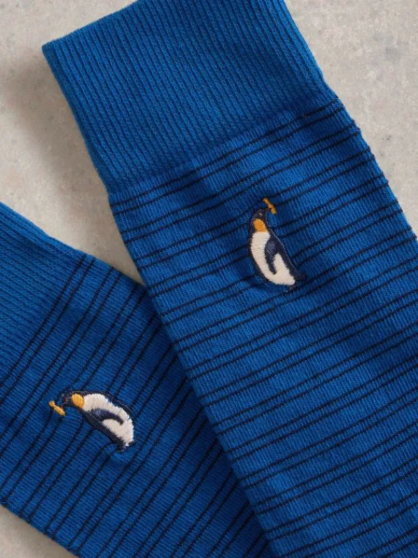 Embroidered Penguin Ankle Sock in TEAL MULTI<White Stuff Discount