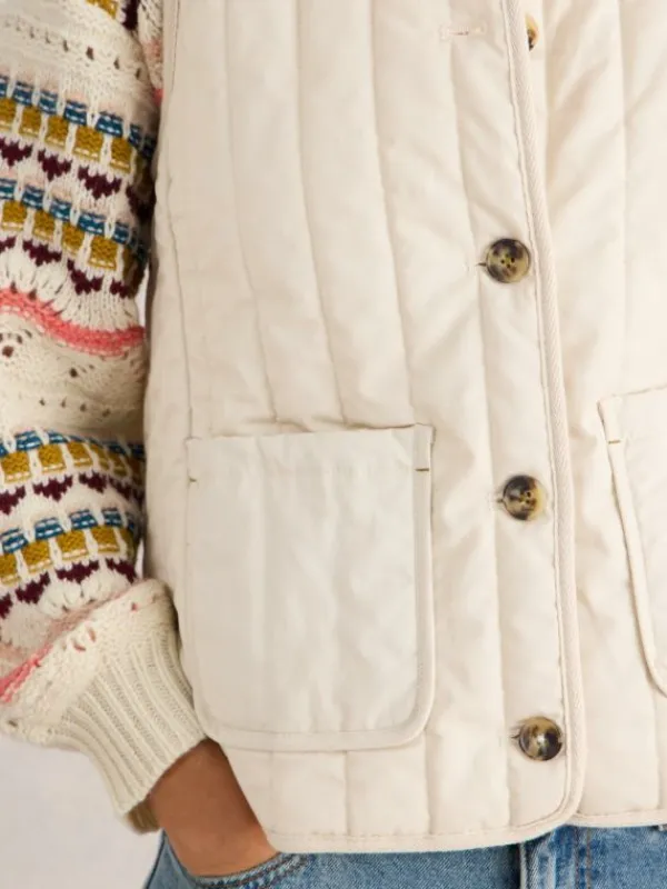 Emma Quilted Gilet in NATURAL WHITE<White Stuff Hot