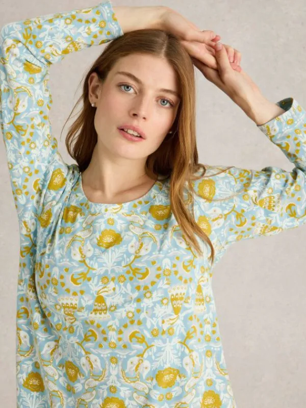 Eva Jersey Nightie in BLUE PRINT<White Stuff Hot