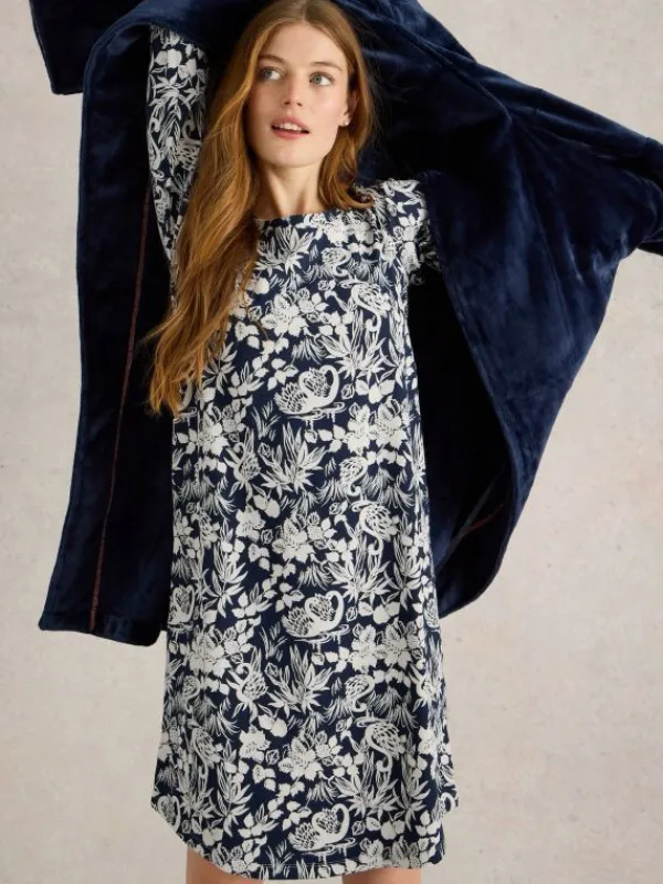 Eva Jersey Nightie in NAVY PRINT<White Stuff Fashion