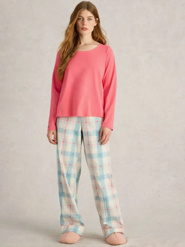 Eva Jersey PJ Top in BRIGHT PINK<White Stuff Outlet