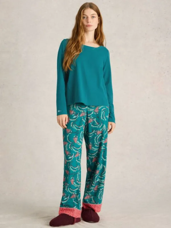Eva Jersey PJ Top in MID TEAL<White Stuff Best