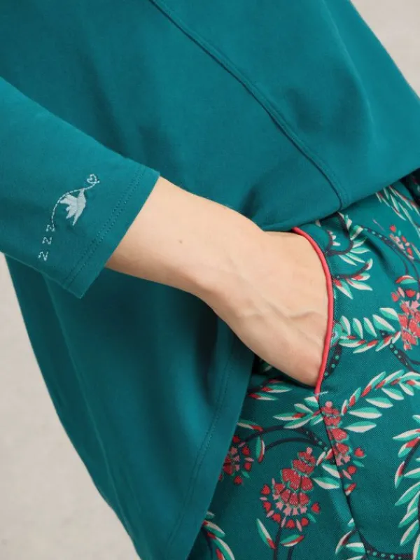 Eva Jersey PJ Top in MID TEAL<White Stuff Best
