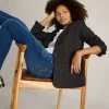 Evelyn Jersey Tailored Blazer in GREY MULTI<White Stuff Discount