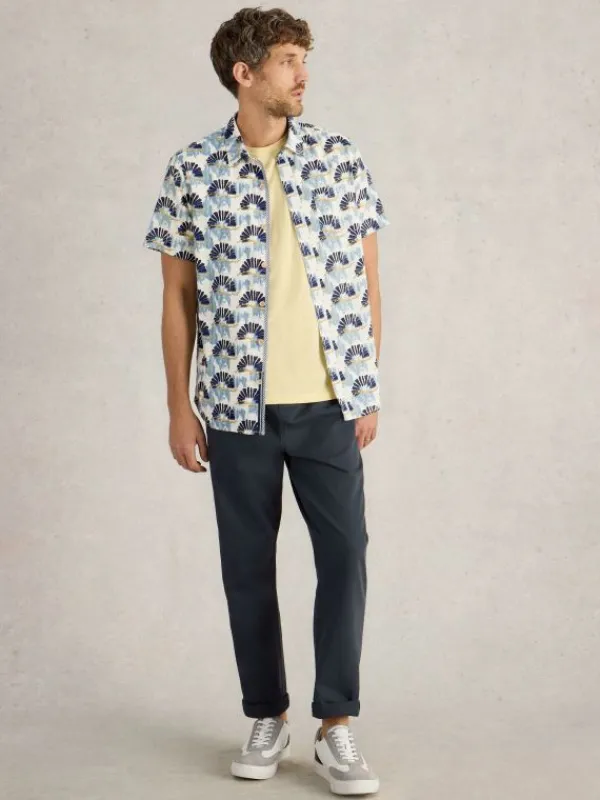 Fan Printed Shirt in BLUE PRINT<White Stuff Best