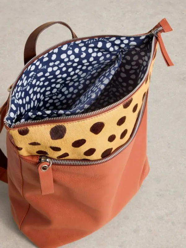 Farrah Leather Backpack in PINK MULTI<White Stuff New