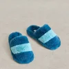 Faux Fur Mule Slippers in TEAL MULTI<White Stuff Hot