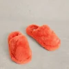 Faux Fur Mule Slippers in MID CORAL<White Stuff Discount