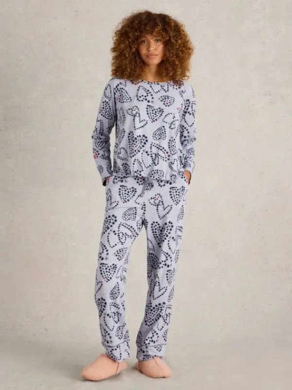 Fern Tie Hem Jersey Top in GREY PRINT<White Stuff Online