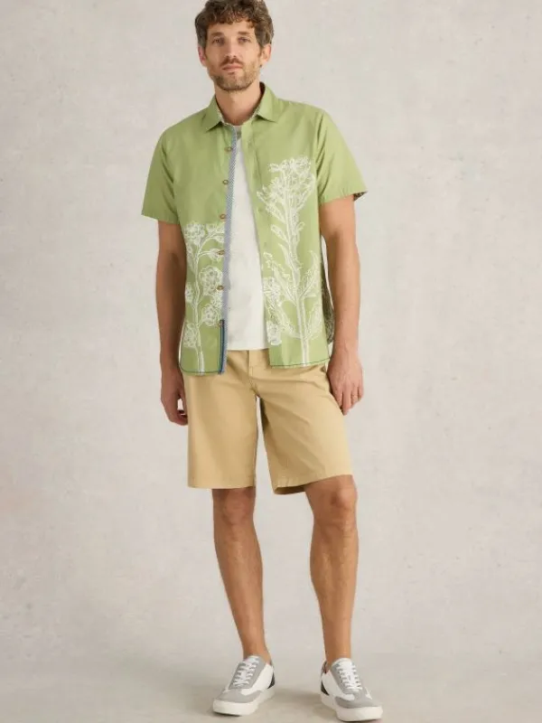 Floral Border Printed Shirt in GREEN PRINT<White Stuff Sale