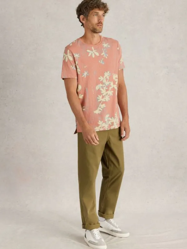 Floral Printed Short Sleeve Tee in PINK PRINT<White Stuff Clearance