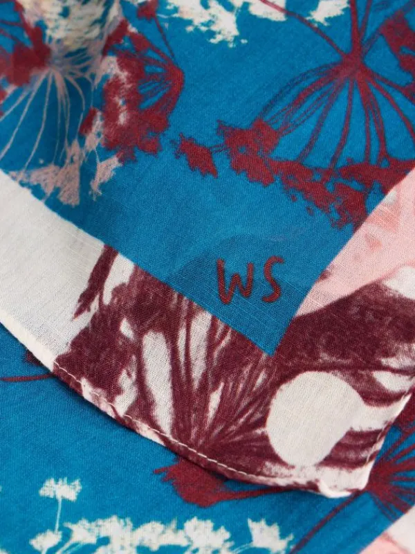 Floral Square Scarf in BLUE MULTI<White Stuff Best