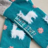Fluffy Llama Ankle Socks in BRIGHT TEAL<White Stuff Outlet
