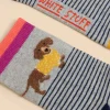 Fluffy Sausage Dog Ankle Sock in GREY MULTI<White Stuff Clearance