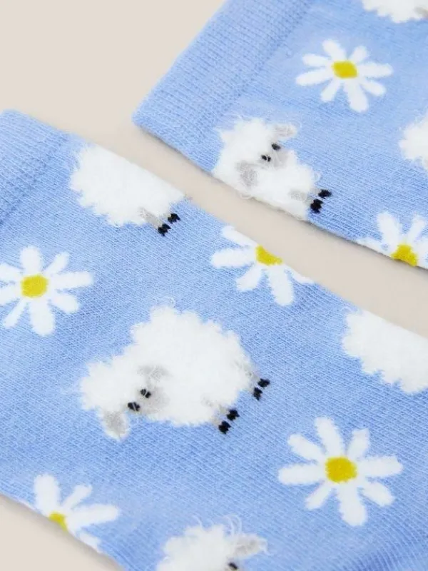 Fluffy Sheep Socks in BLUE MULTI<White Stuff Outlet