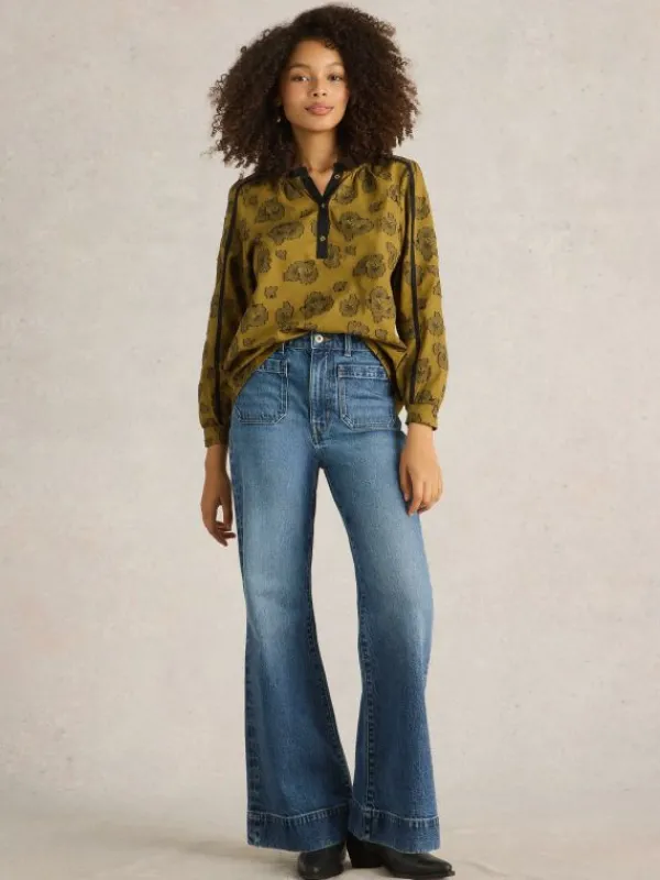Frankie Flare Jean in MID DENIM<White Stuff Fashion