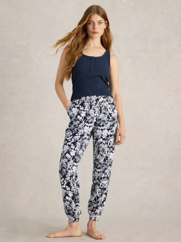 Freya Jersey PJ Jogger in NAVY PRINT<White Stuff Fashion