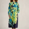Freya Midi Dress in GREEN PRINT<White Stuff Clearance