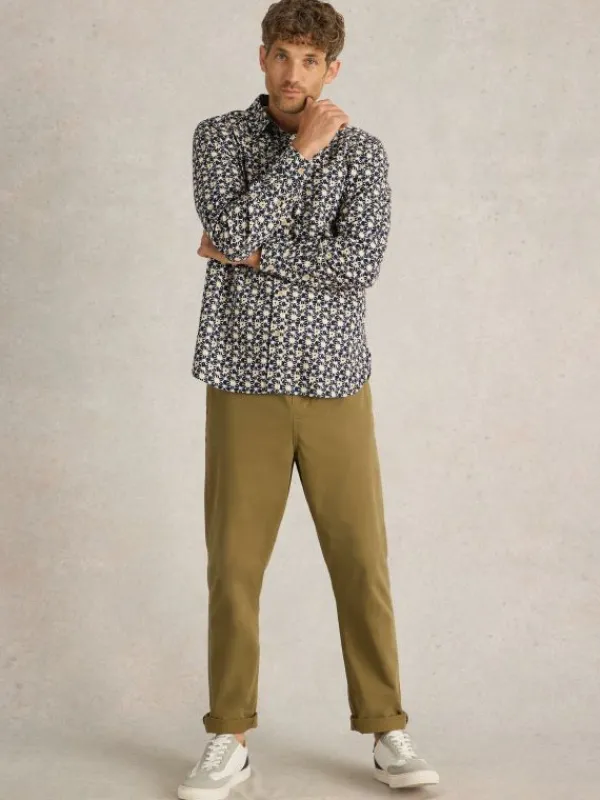 Fuji Flower Printed Shirt in NAVY PRINT<White Stuff Sale