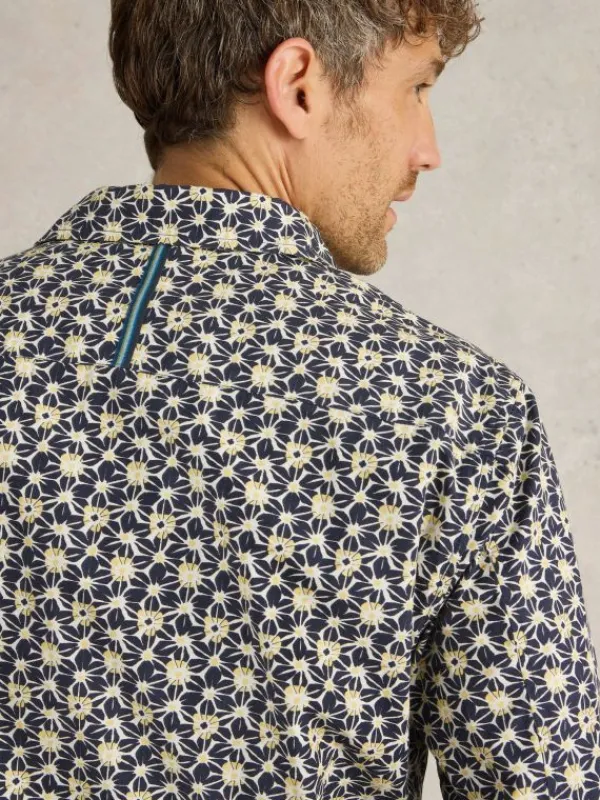 Fuji Flower Printed Shirt in NAVY PRINT<White Stuff Sale