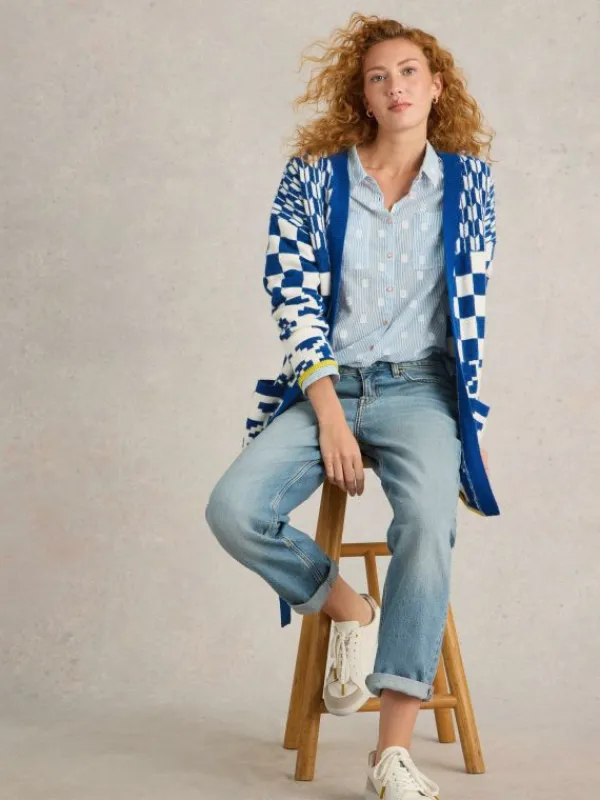GEO MIX CARDI in BLUE MULTI<White Stuff Best